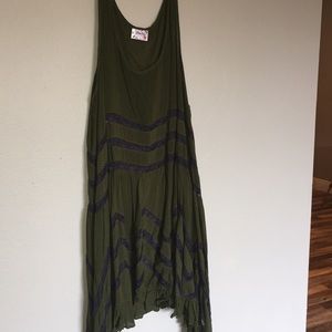 Green slip dress